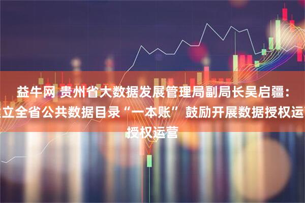益牛网 贵州省大数据发展管理局副局长吴启疆：建立全省公共数据目录“一本账” 鼓励开展数据授权运营