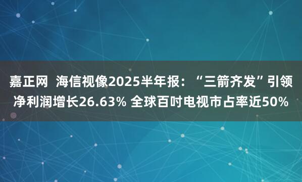 嘉正网  海信视像2025半年报：“三箭齐发”引领净利润增长26.63% 全球百吋电视市占率近50%