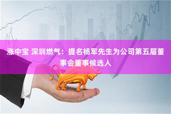 涨中宝 深圳燃气：提名杨军先生为公司第五届董事会董事候选人